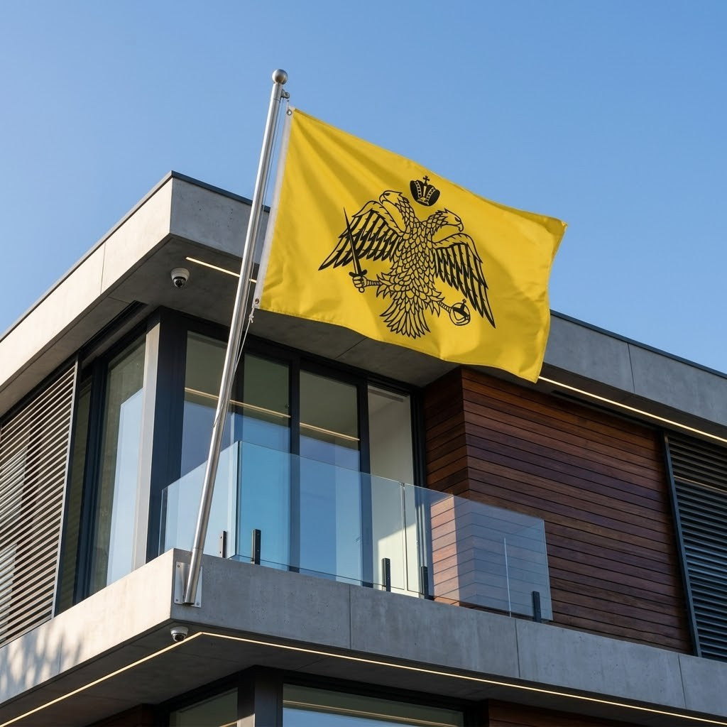 Mount Athos Flag — Greek Orthodox Double-Headed Eagle