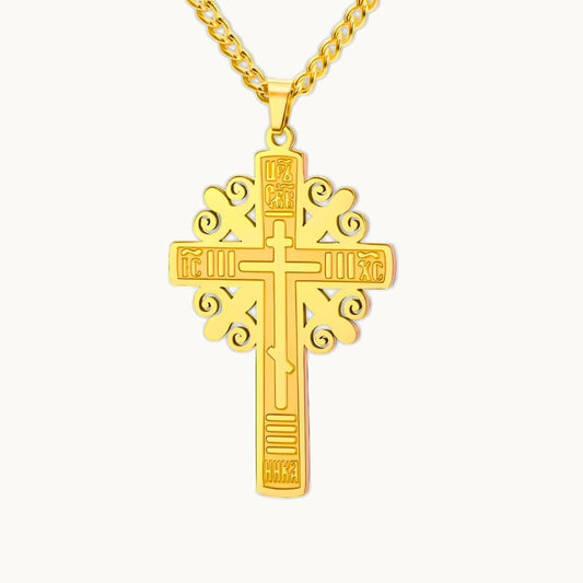 collier croix religieuse serbe orthodoxe en or - pendentif orthodoxe serbe