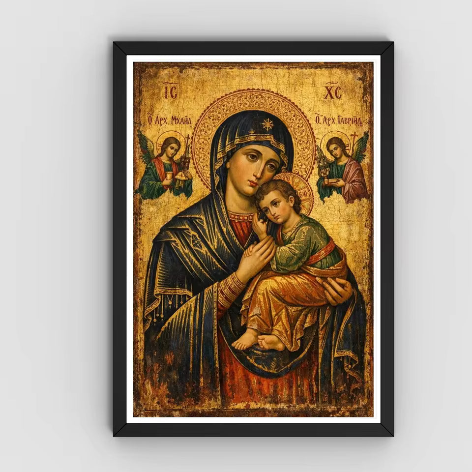 Icône Orthodoxe Russe de la Mère de Dieu, Impression sur Toile