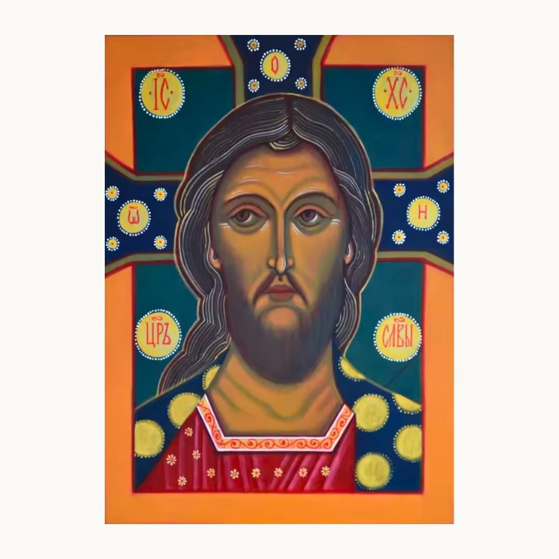 Icône orthodoxe du Christ Roi de Gloire en style byzantin