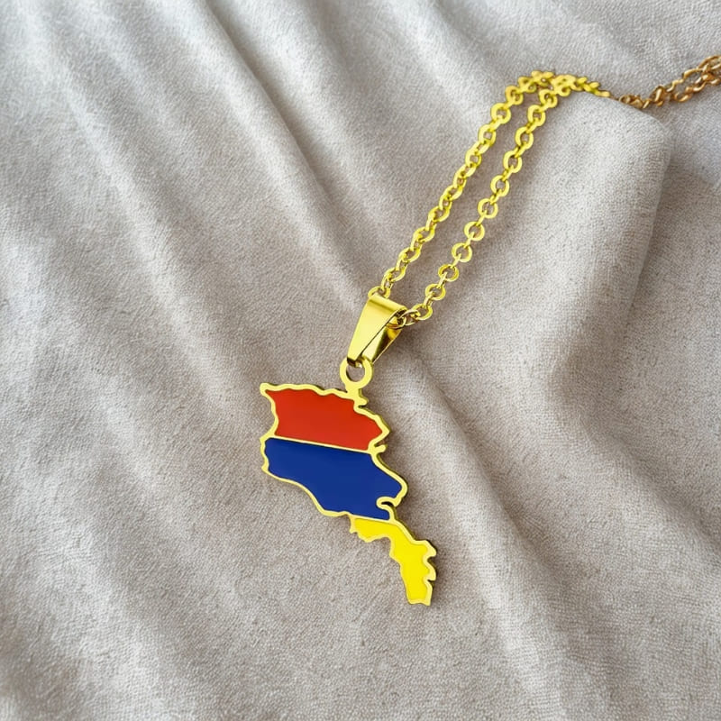 Bijou arménien aux couleur du drapeau, collier national arménien