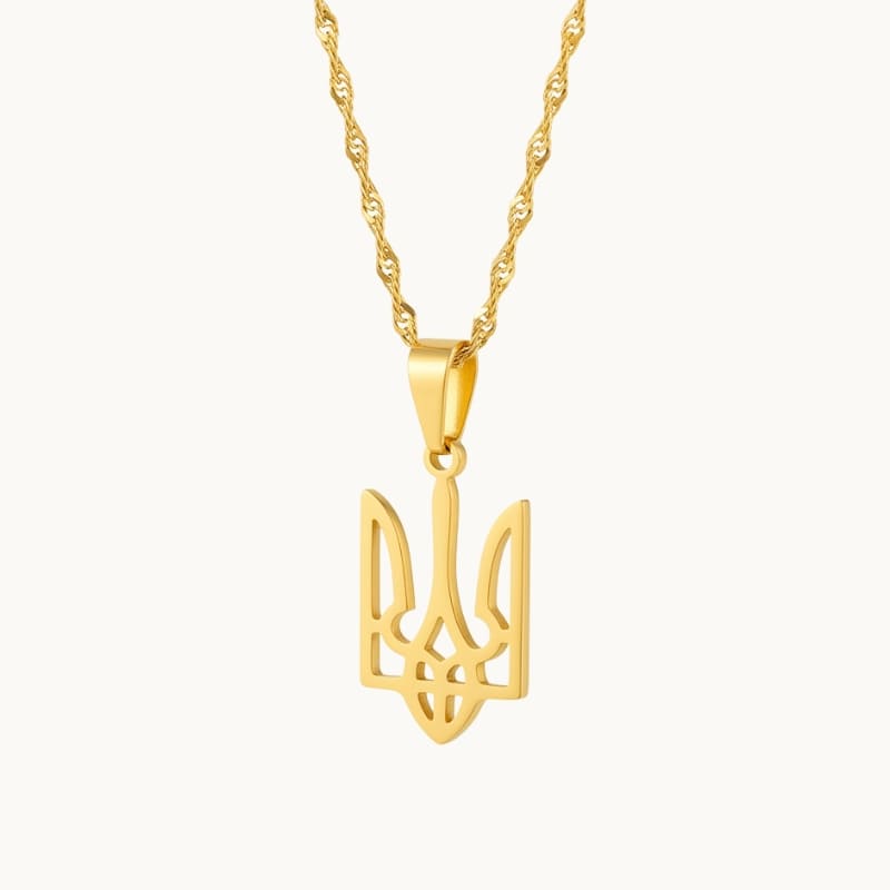 Pendentif trident ukrainien en or pour hommes et femmes