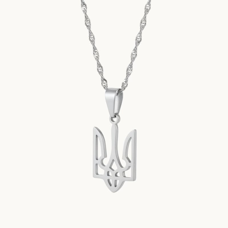 Pendentif trident ukrainien en argent - bijou de l'Ukraine élégant