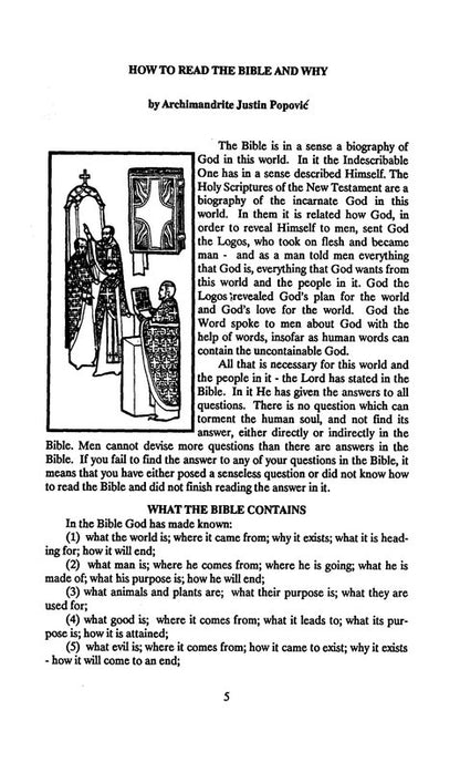 The Bible and the Holy Fathers for Orthodox