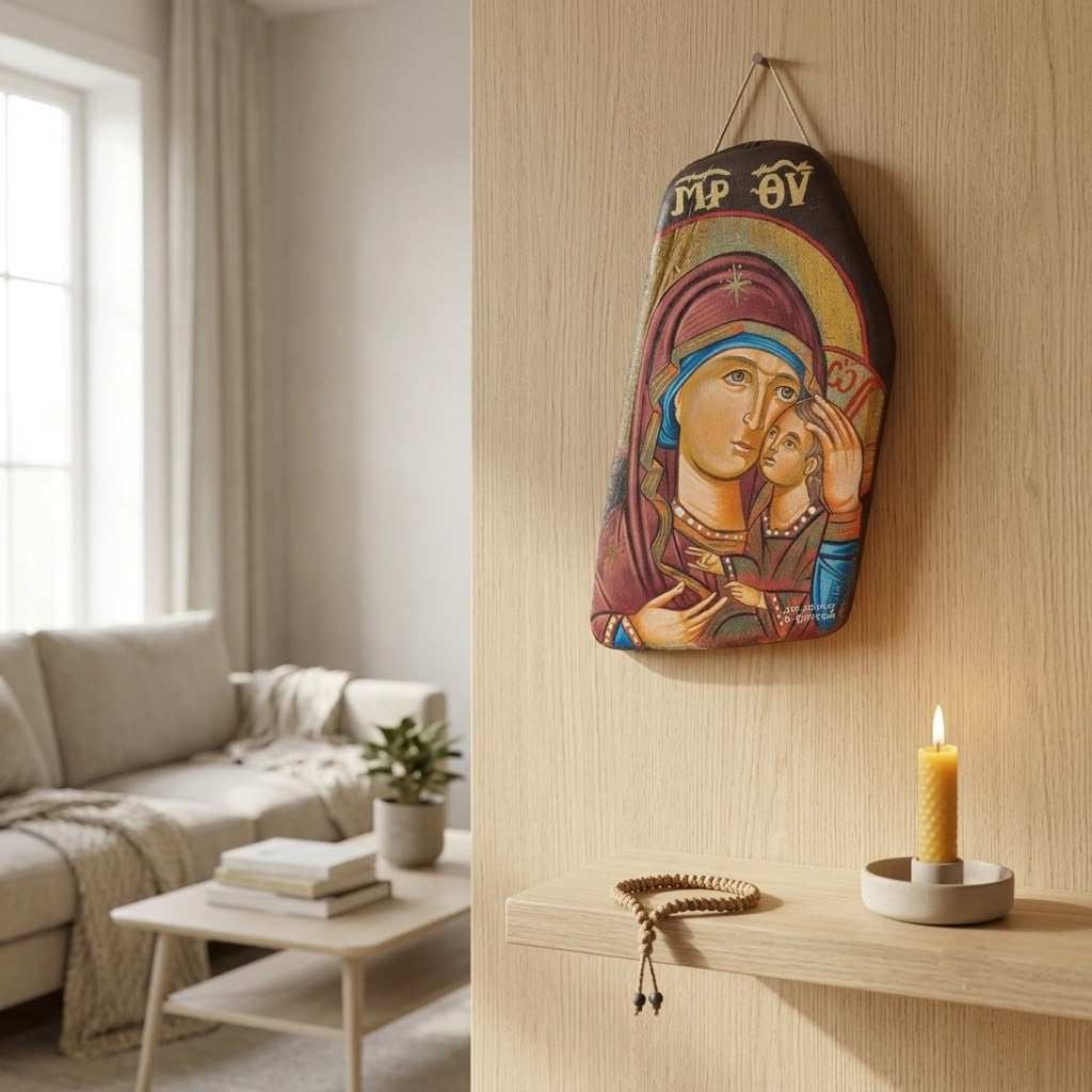 Icône Miniature de la Vierge Glykophilousa — Format Compact