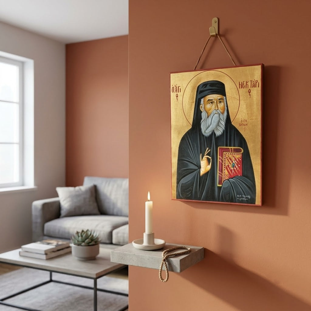 Icon of Saint Nektarios of Aegina — Metropolitan of Pentapolis