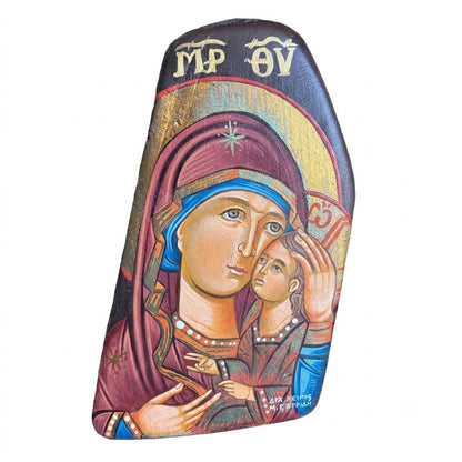 Icône Miniature de la Vierge Glykophilousa — Format Compact