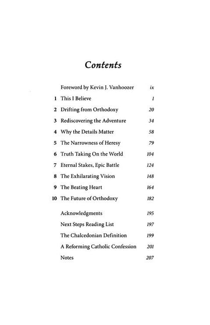 The Thrill of Orthodoxy: Rediscovering the Adventure of Christian Faith
