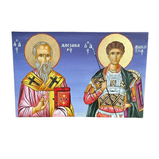 Icona di Sant'Alessandro di Costantinopoli e San Demetrio — Doppio Ritratto