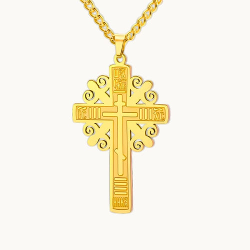 collier croix religieuse serbe orthodoxe en or - pendentif orthodoxe serbe