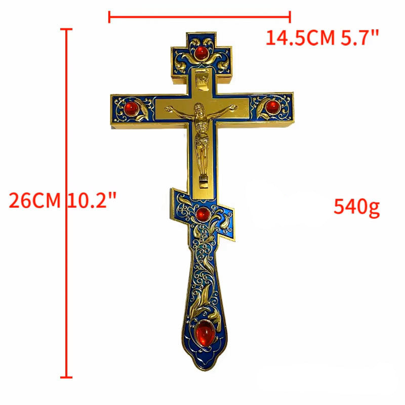 Croix Orthodoxe Grecque Murale en Alliage de Zinc