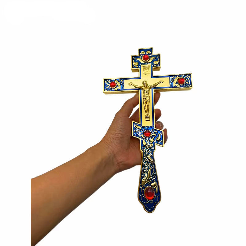 Croix Orthodoxe Grecque Murale en Alliage de Zinc