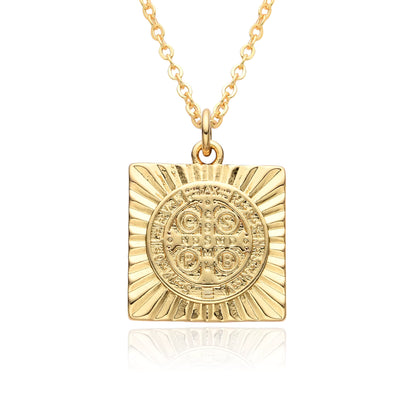Médaillon Croix Byzantine Plaqué Or