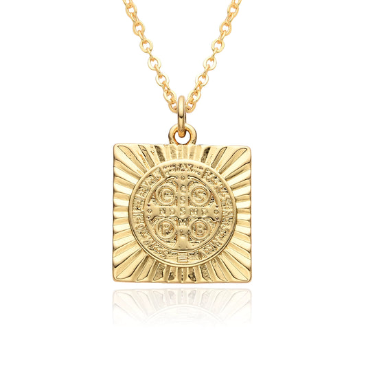 Médaillon Croix Byzantine Plaqué Or