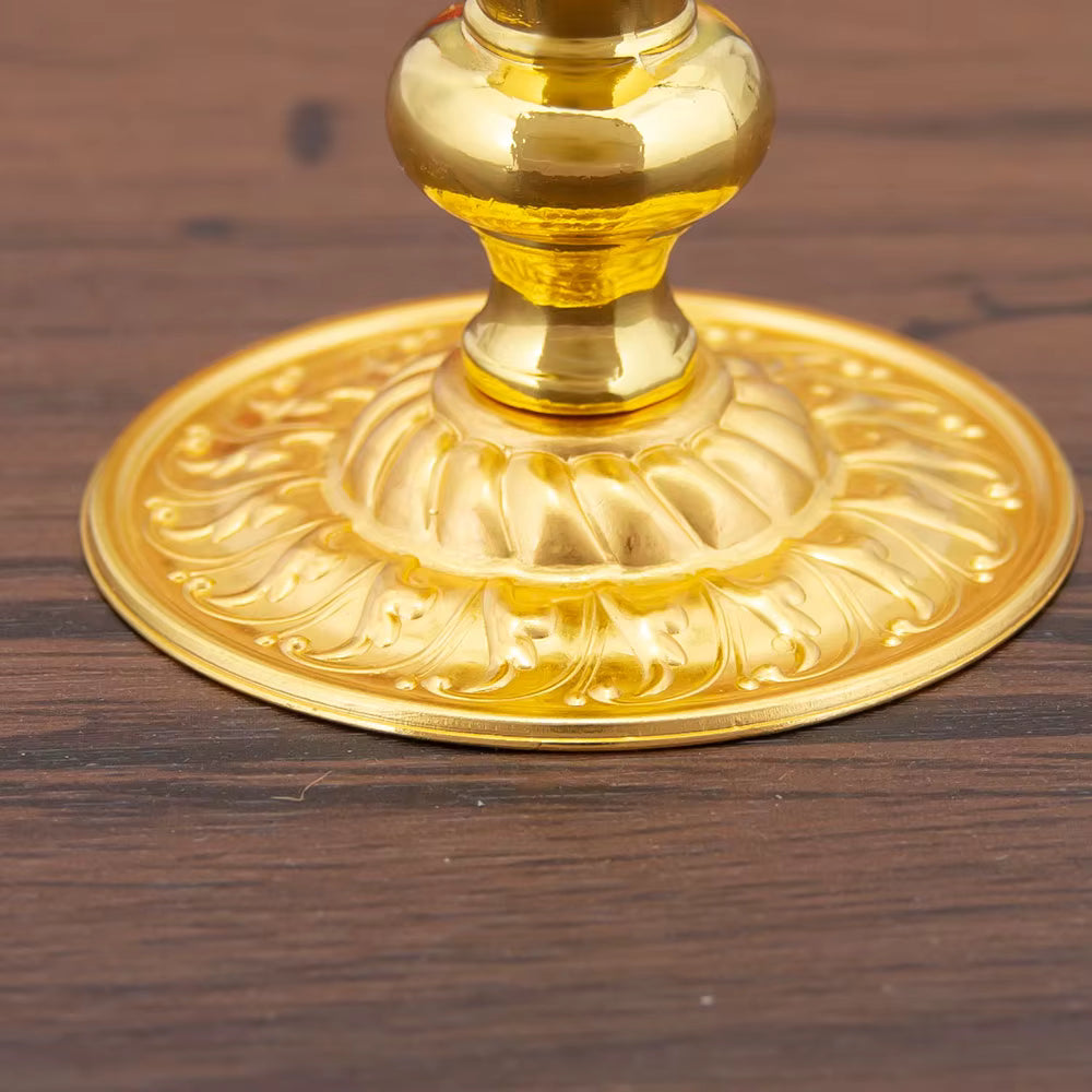 Bougeoir Miniature Doré, 5 cm, pour Autel Domestique