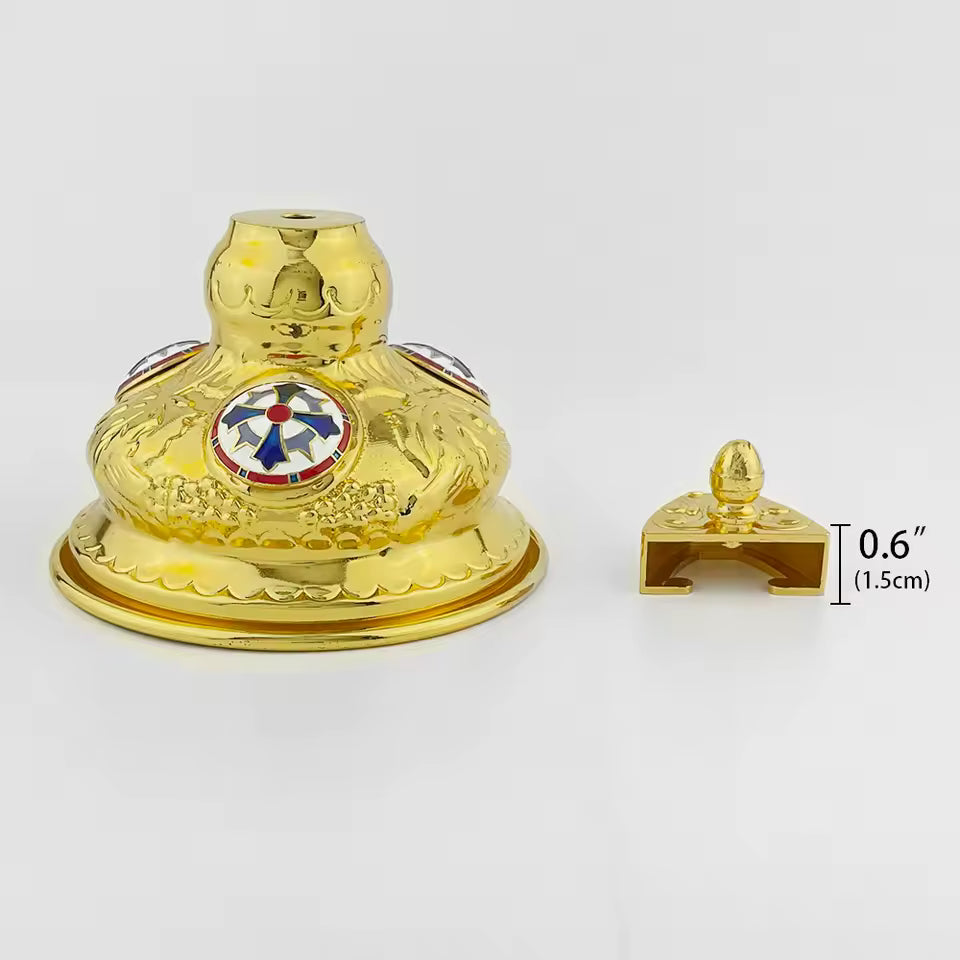 Support de Croix Orthodoxe en Métal, Artisanal