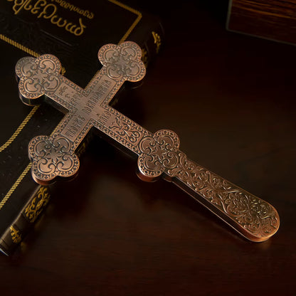 Hand-Held Blessing Cross, 8.5 Inches, Zinc Alloy