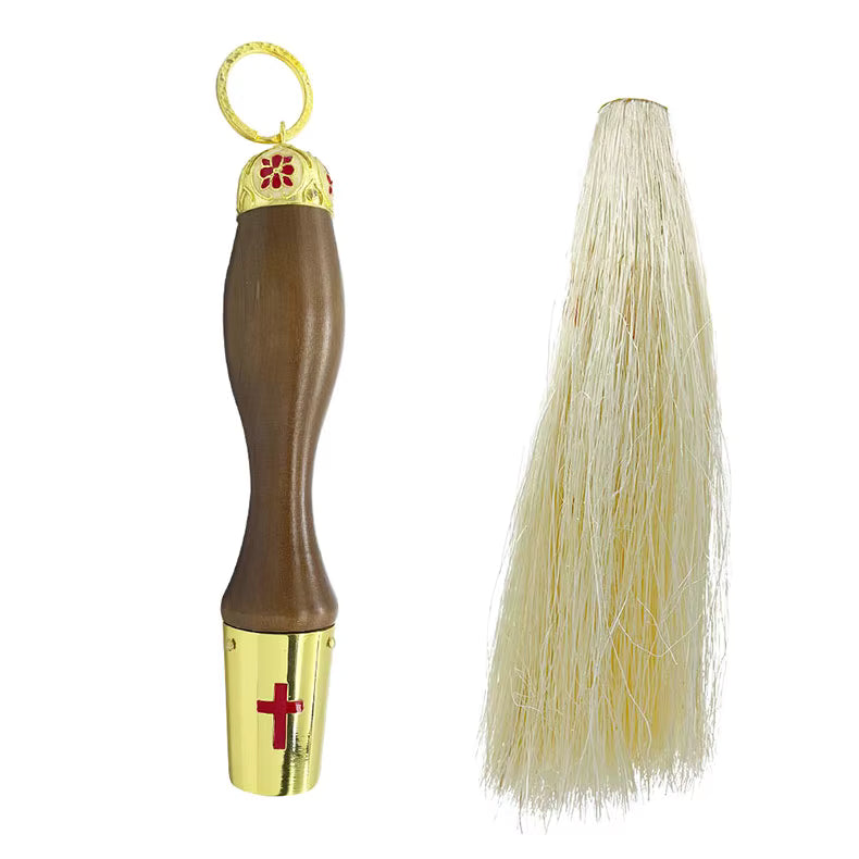 Goupillon d'Aspersion Orthodoxe, 15 Pouces, Manche en Bois