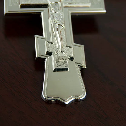 Collier Croix Orthodoxe Orientale avec Crucifix — Pendentif Plaqué Or ou Argent pour Homme