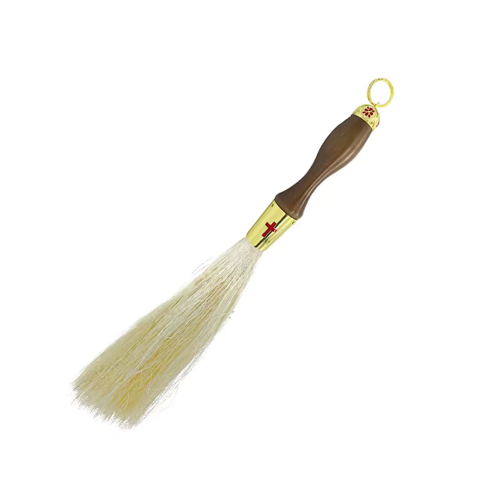Goupillon d'Aspersion Orthodoxe, 15 Pouces, Manche en Bois