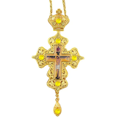 Pendentif Croix Orthodoxe Orientale Ajourée en Alliage — Bijou de Prière et Cadeau Religieux