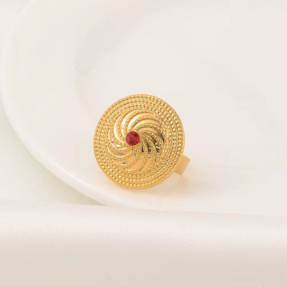 Parure Médaillon Éthiopien Habesha — Collier, Boucles d'Oreilles et Bague Couleur Or