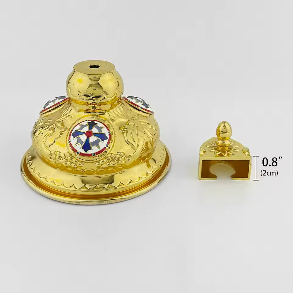 Support de Croix Orthodoxe en Métal, Artisanal
