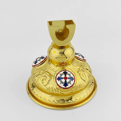 Support de Croix Orthodoxe en Métal, Artisanal