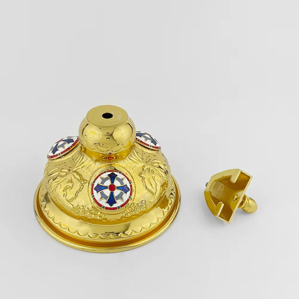 Support de Croix Orthodoxe en Métal, Artisanal