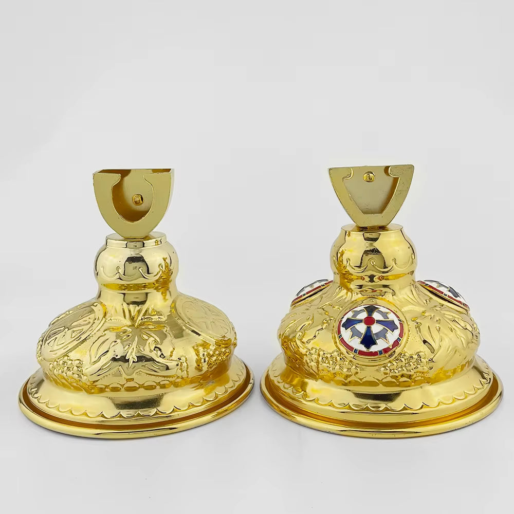 Support de Croix Orthodoxe en Métal, Artisanal