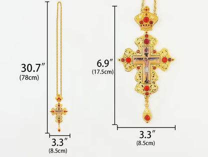 Pendentif Croix Orthodoxe Orientale Ajourée en Alliage — Bijou de Prière et Cadeau Religieux