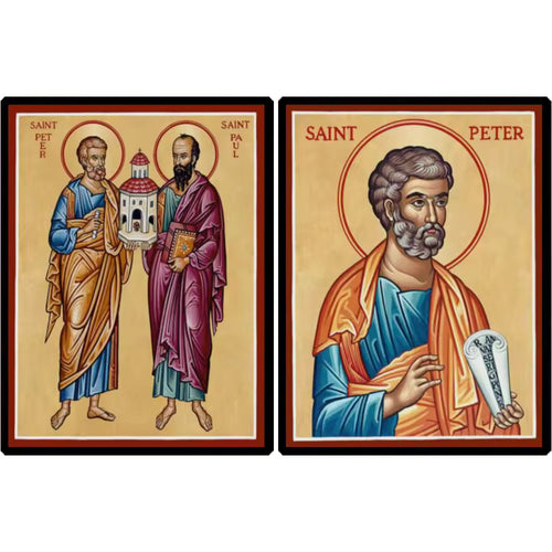 Icône Saints Pierre et Paul sur Toile — Art Byzantin Orthodoxe HD pour Église et Maison