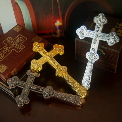 Hand-Held Blessing Cross, 8.5 Inches, Zinc Alloy