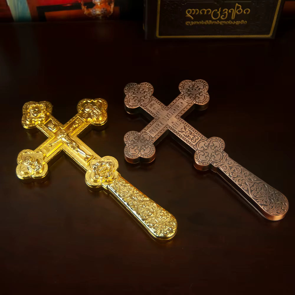 Hand-Held Blessing Cross, 8.5 Inches, Zinc Alloy