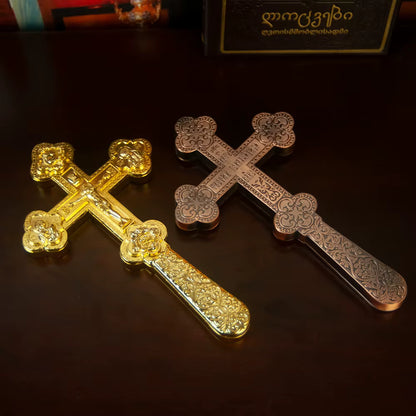 Hand-Held Blessing Cross, 8.5 Inches, Zinc Alloy