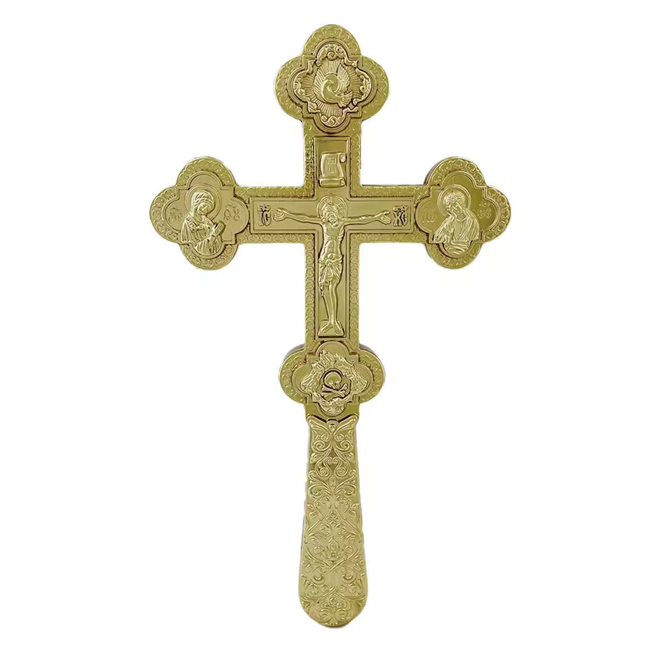 Hand-Held Blessing Cross, 8.5 Inches, Zinc Alloy
