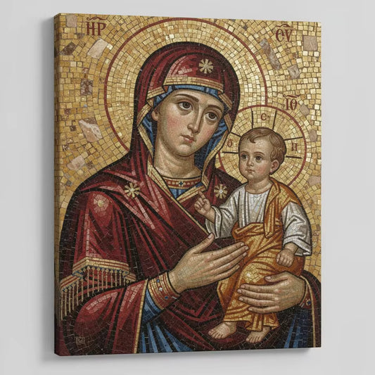 Icône Orthodoxe Russe de la Mère de Dieu, Impression sur Toile
