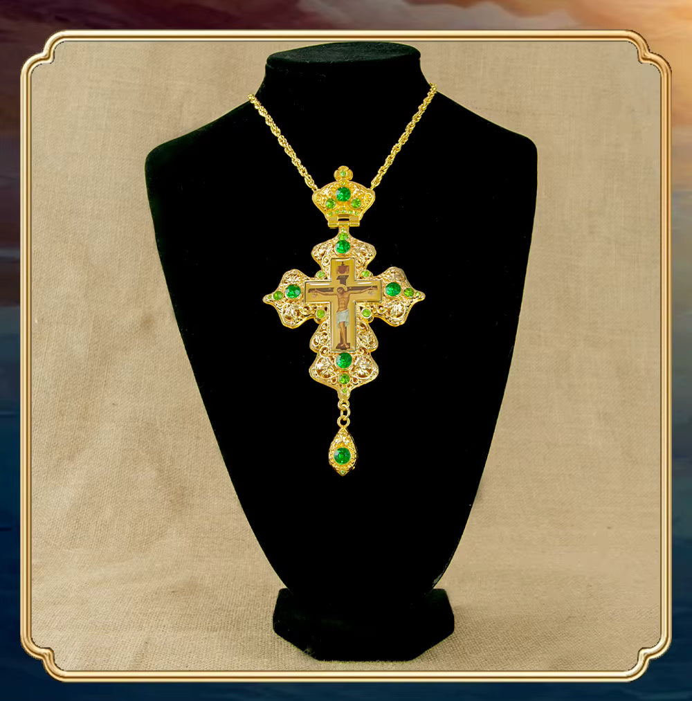 Pendentif Croix Orthodoxe Orientale Ajourée en Alliage — Bijou de Prière et Cadeau Religieux