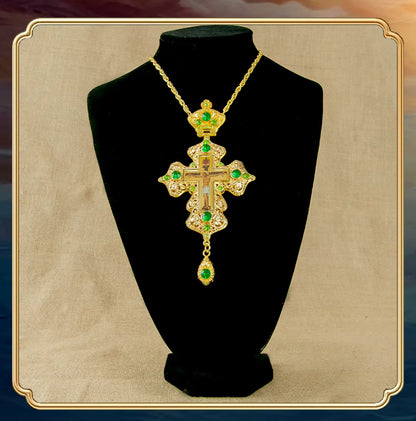 Pendentif Croix Orthodoxe Orientale Ajourée en Alliage — Bijou de Prière et Cadeau Religieux