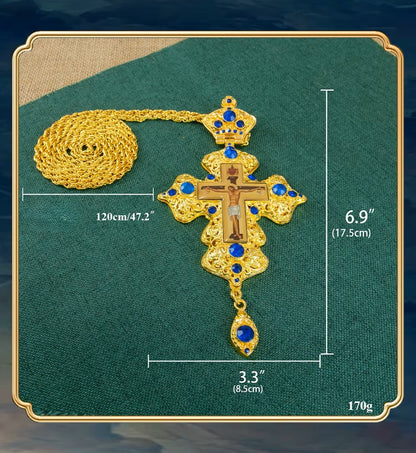 Pendentif Croix Orthodoxe Orientale Ajourée en Alliage — Bijou de Prière et Cadeau Religieux