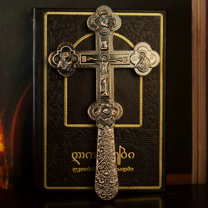 Hand-Held Blessing Cross, 8.5 Inches, Zinc Alloy