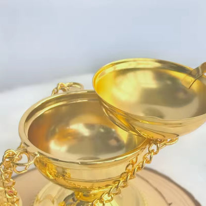 Encensoir Orthodoxe à 12 Clochettes — Finitions Or et Argent