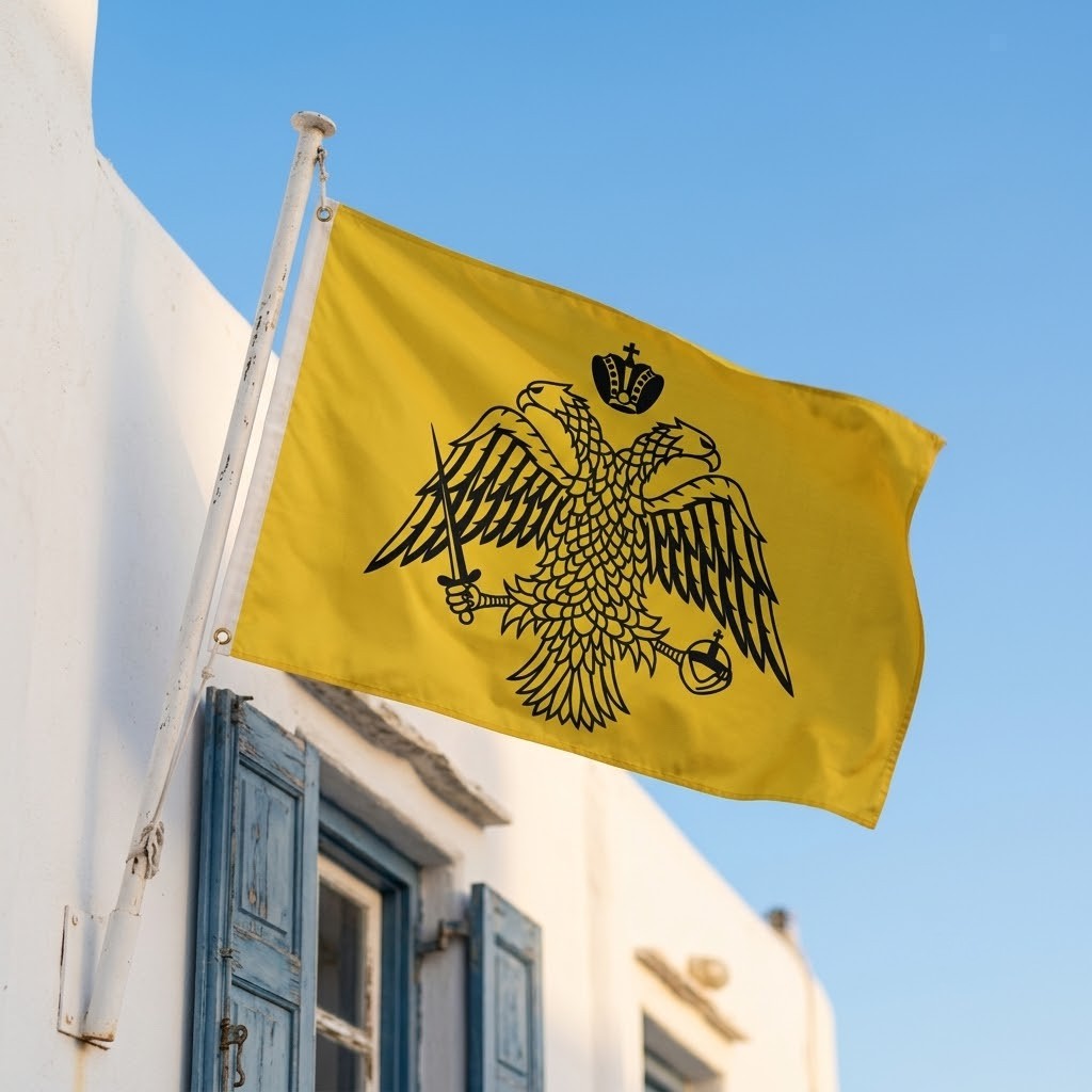 Mount Athos Flag — Greek Orthodox Double-Headed Eagle