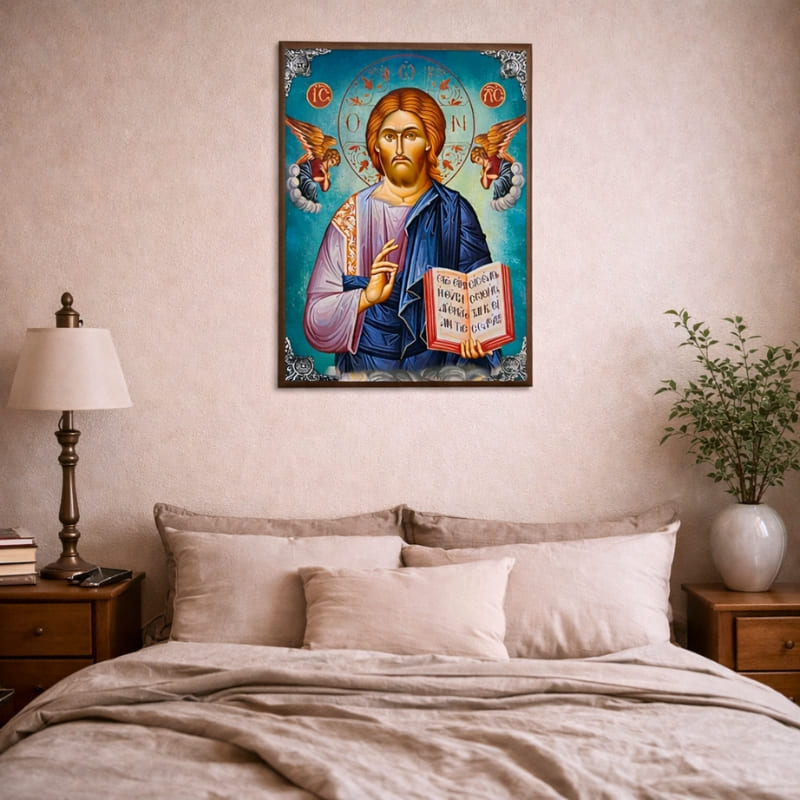 Icône de Jésus Christ dans la chambre accroché au mur