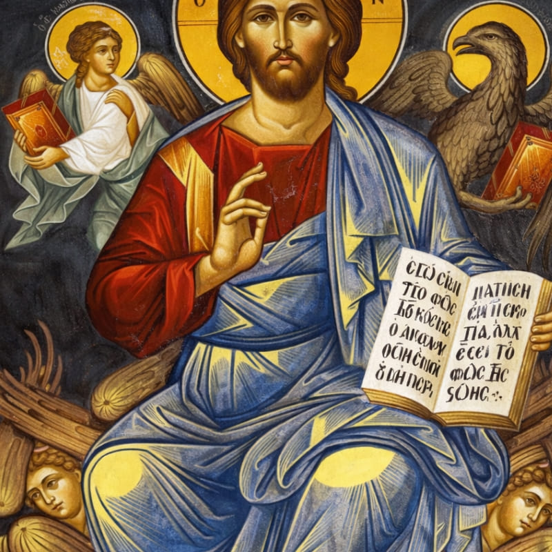 Jésus Christ Roi de Gloire en style byzantin orthodoxe