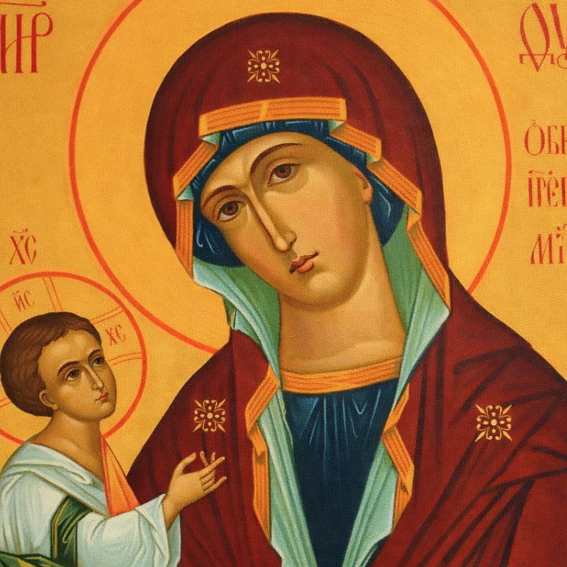 Icône religieuse de la Vierge Marie avec l'Enfants Jésus