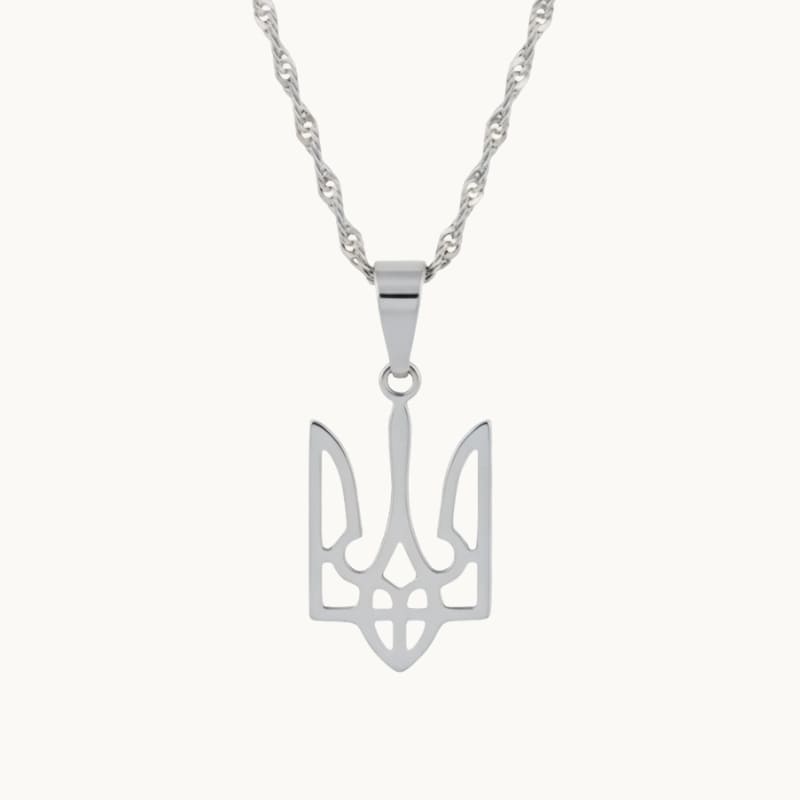 Collier trident Ukraine en couleur argent