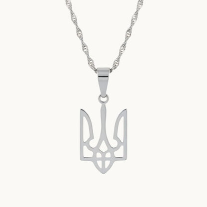Collier trident Ukraine en couleur argent