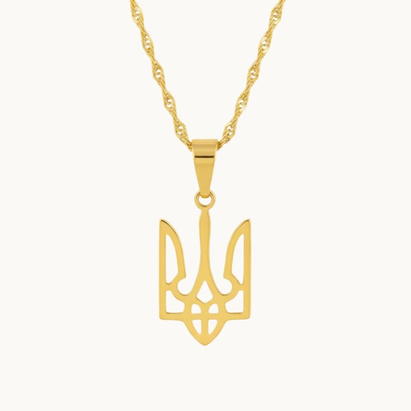 Collier ukrainien trident en or pour hommes et femmes