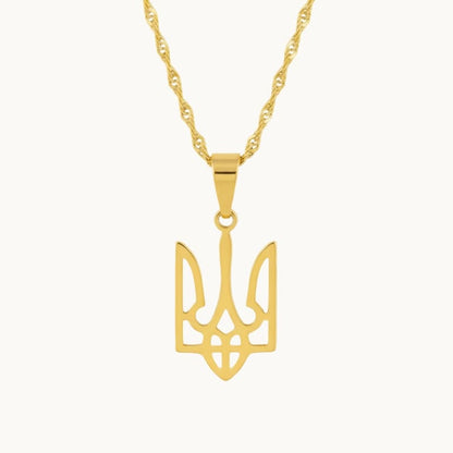Collier ukrainien trident en or pour hommes et femmes